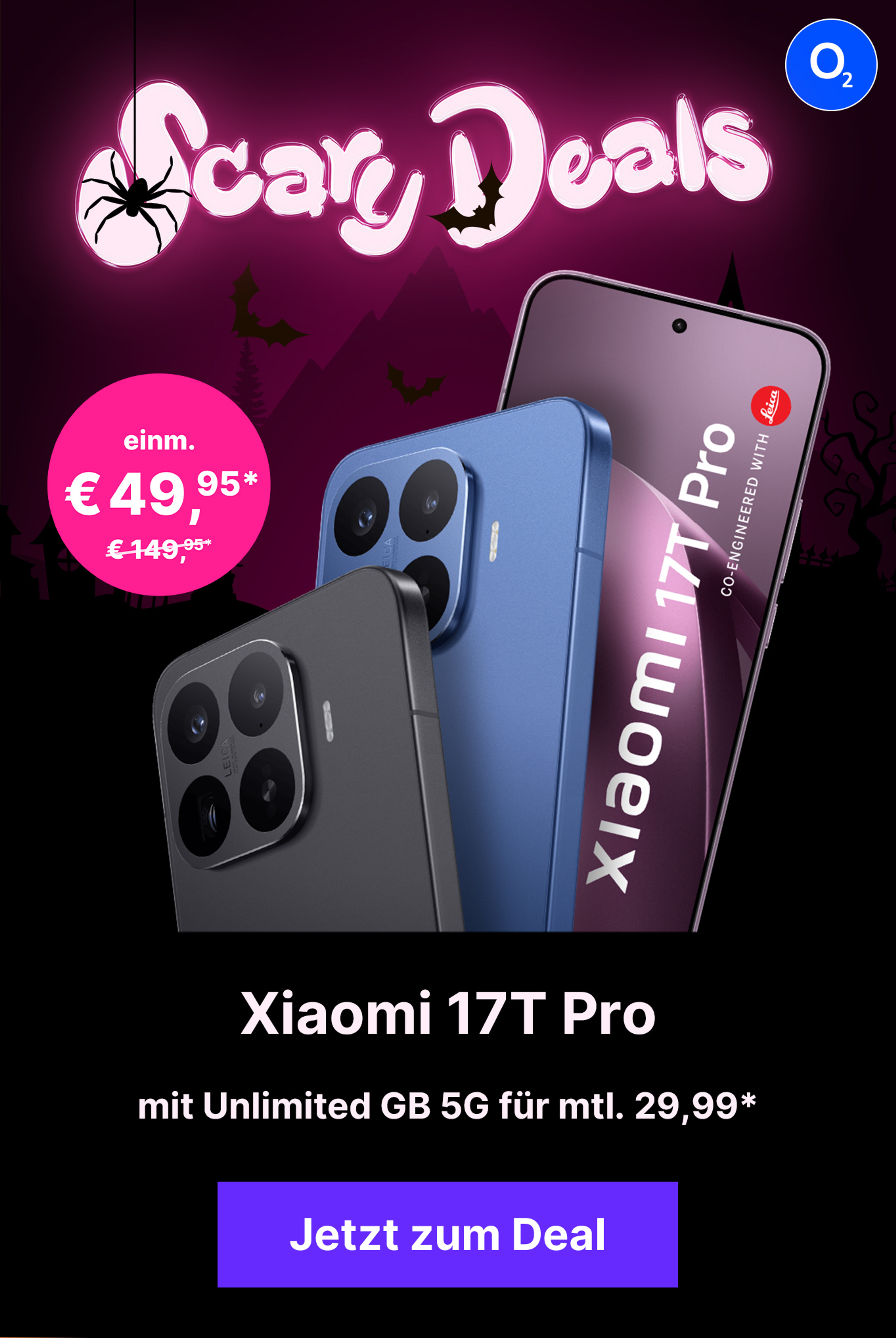 Xiaomi 17T Pro mit Unlimited GB 5G für mtl. 29,99* & einm. € 49,95*