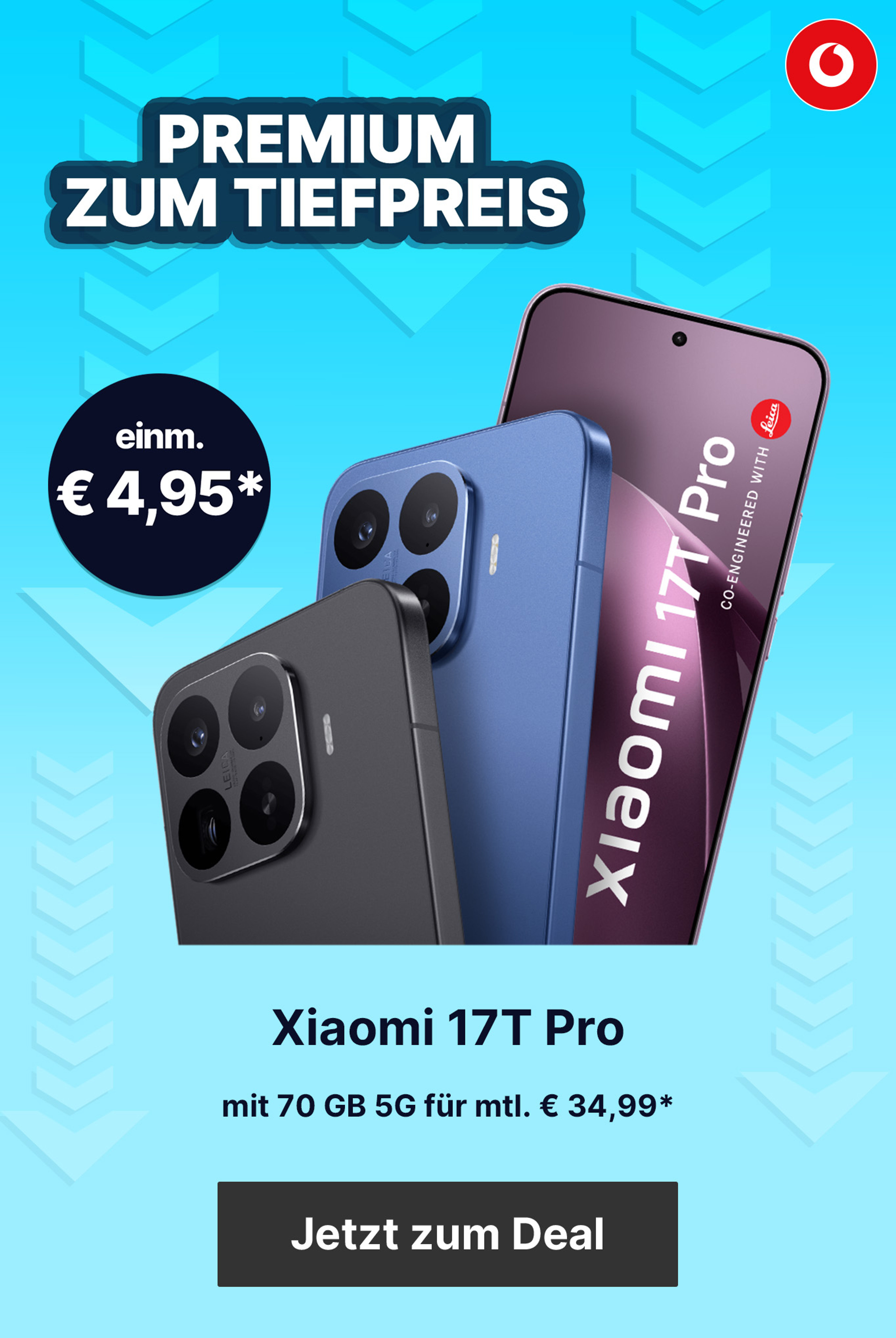 Xiaomi 17T Pro mit 70 GB 5G für mtl. € 34,99* & einm. 4,95*
