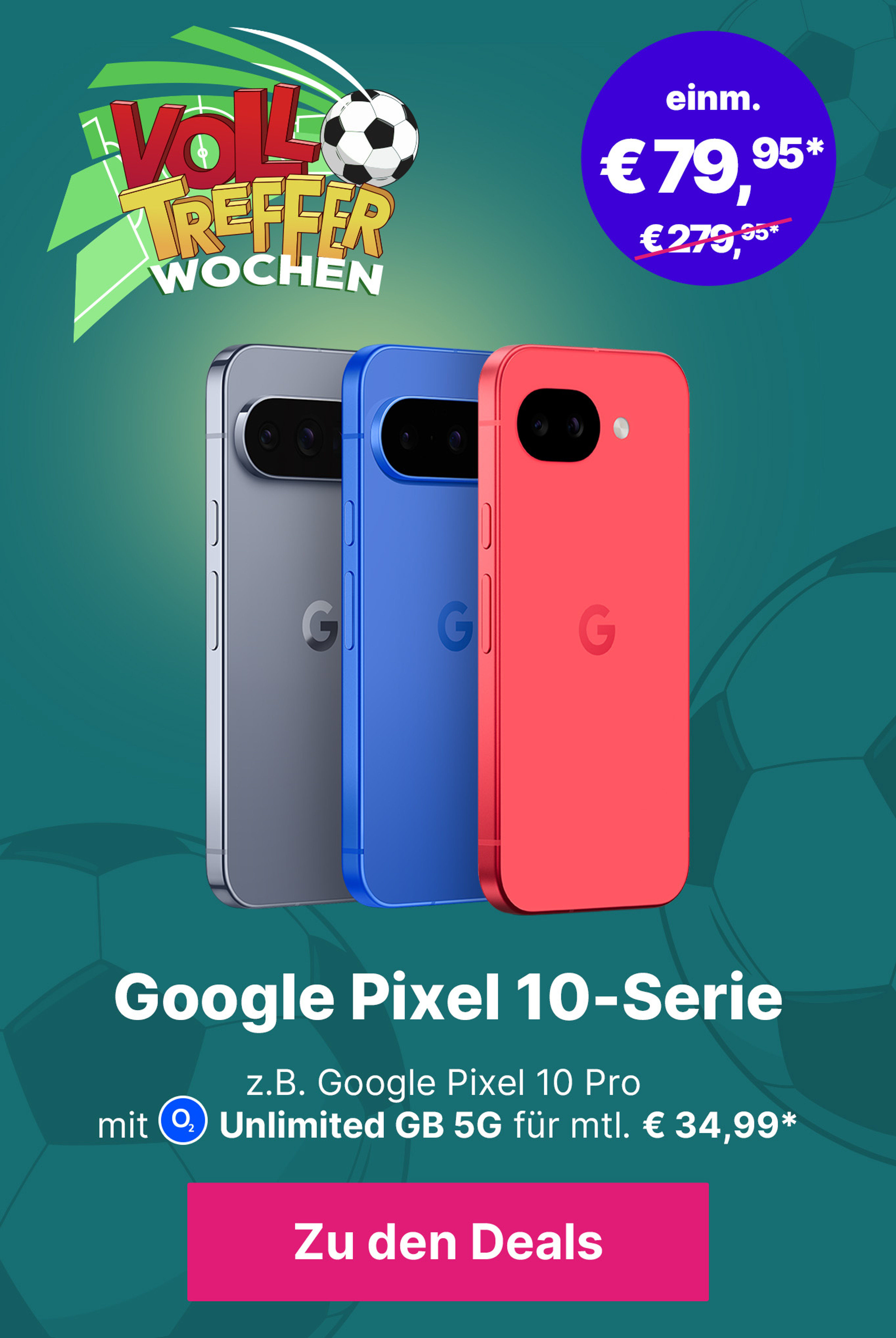 Google Pixel 10-Serie z.B. Google Pixel 10 Pro mit Unlimited GB 5G für mtl. €34,99