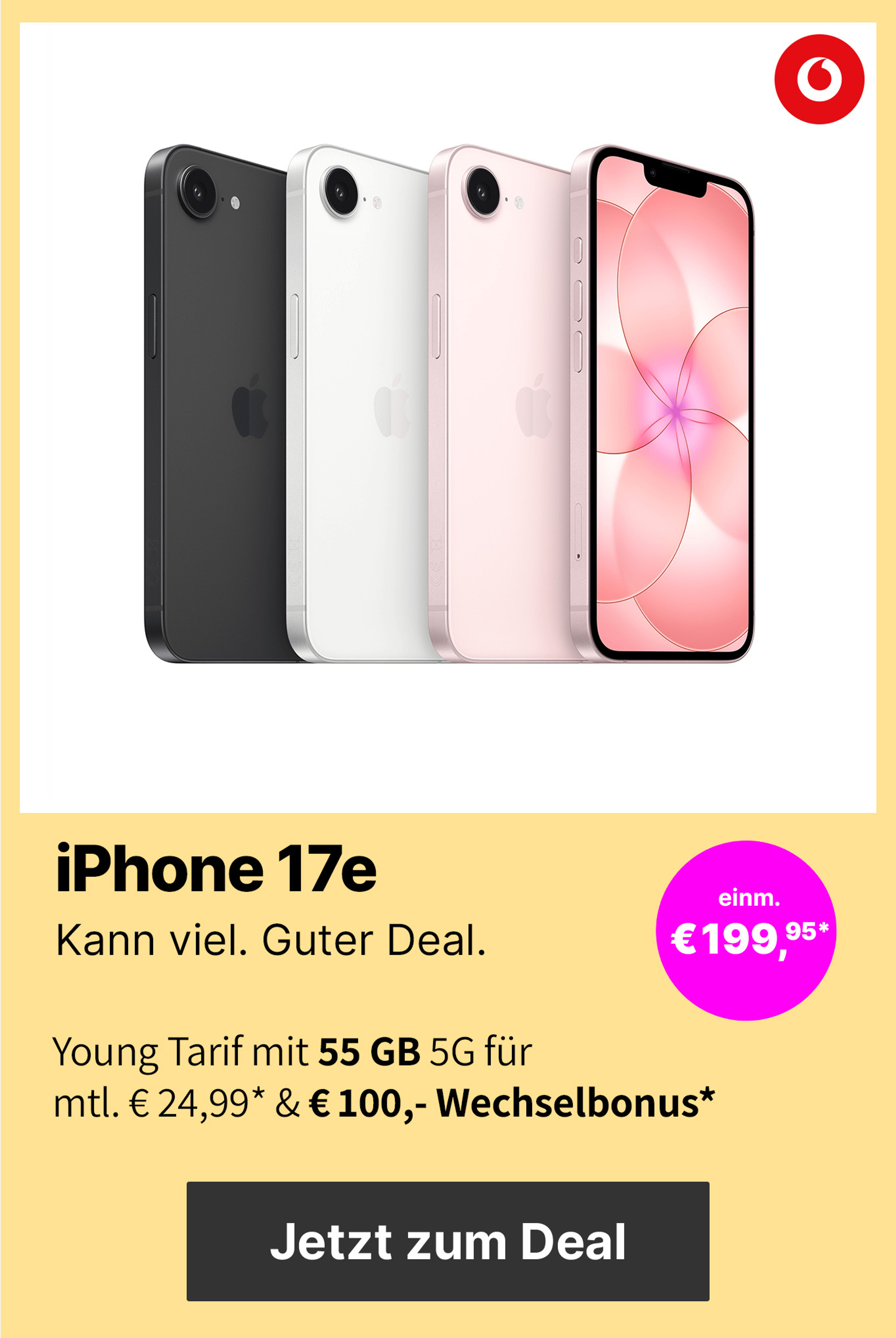 Apple iPhone 17e mit Smart Entry Spezial Young mtl. 24,99€