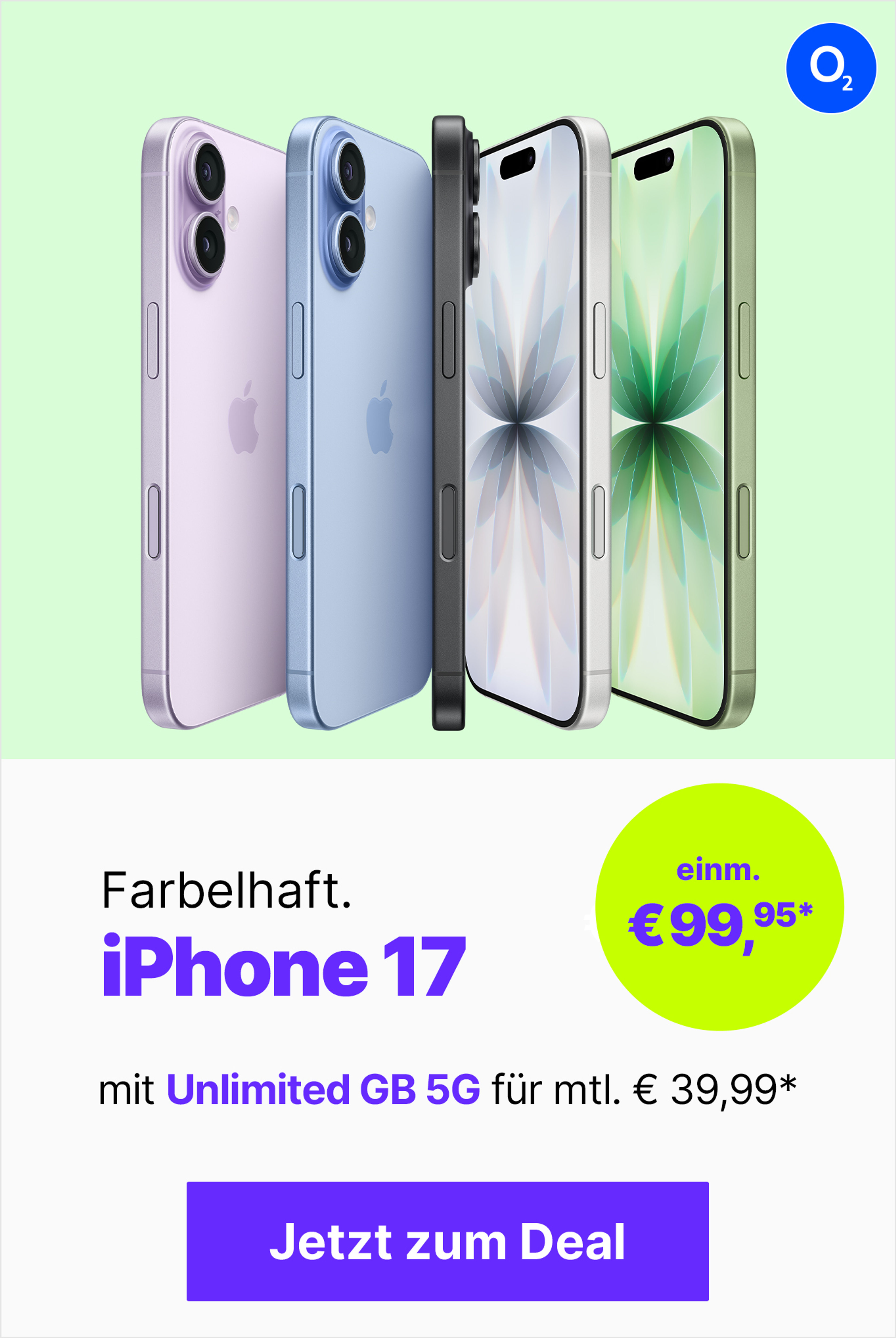 Apple iPhone 17 mit Mobile Unlimited L mtl. 39,99€