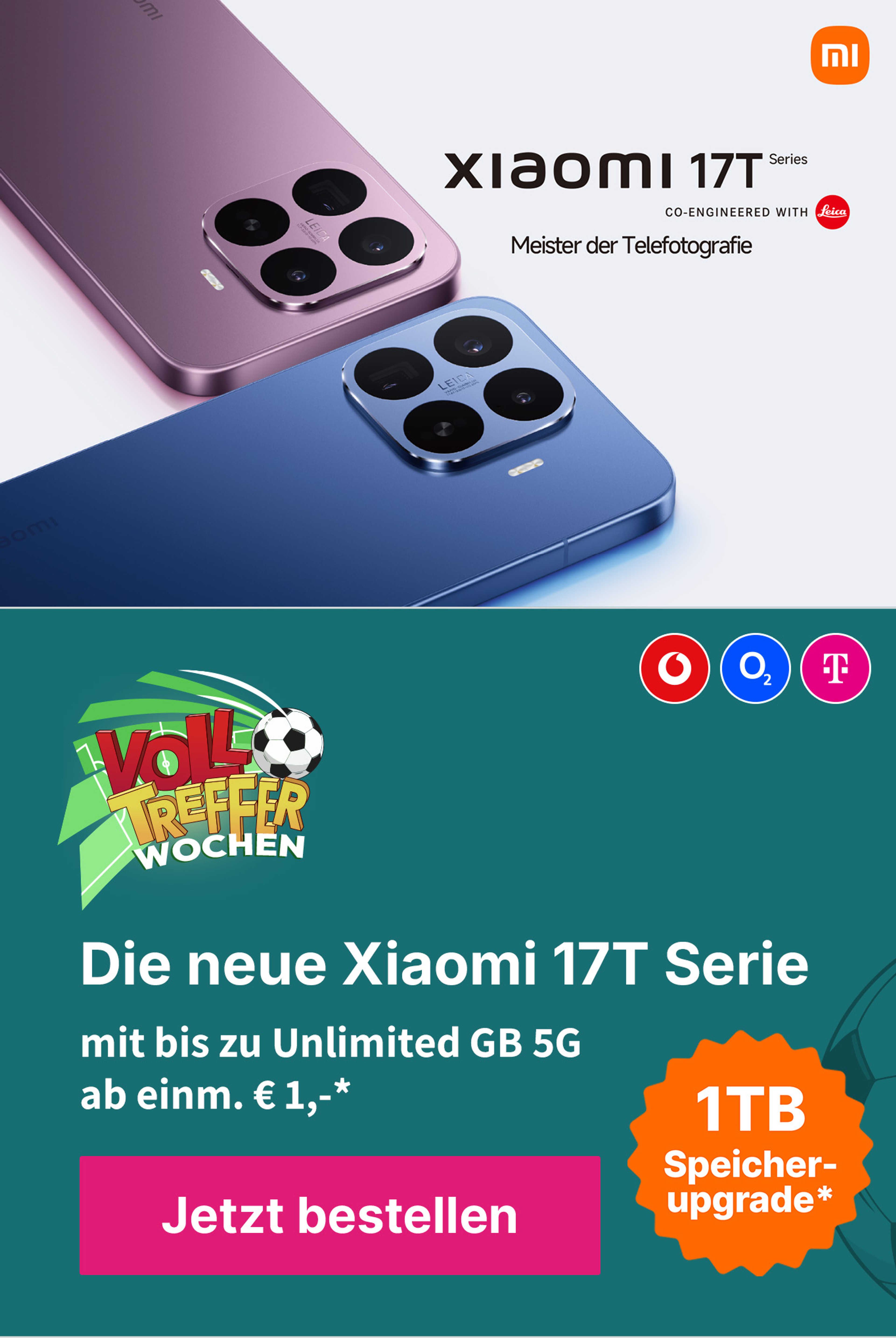 Xiaomi17TPro Unlimited für 1€