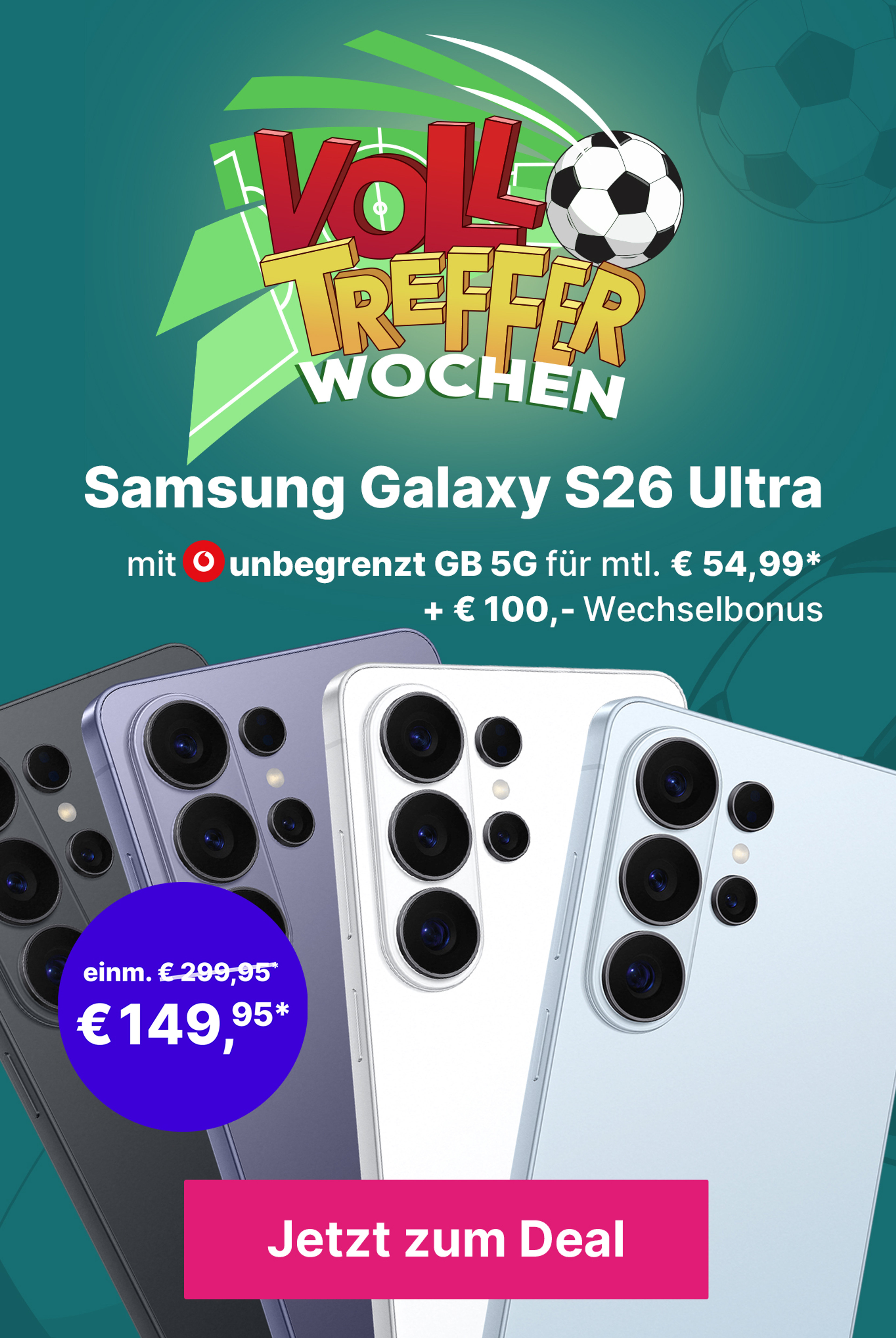 PDP S26 Ultra mit Unlimited GB 5G für mtl. € 54,99* & € 100,- Wechselbonus