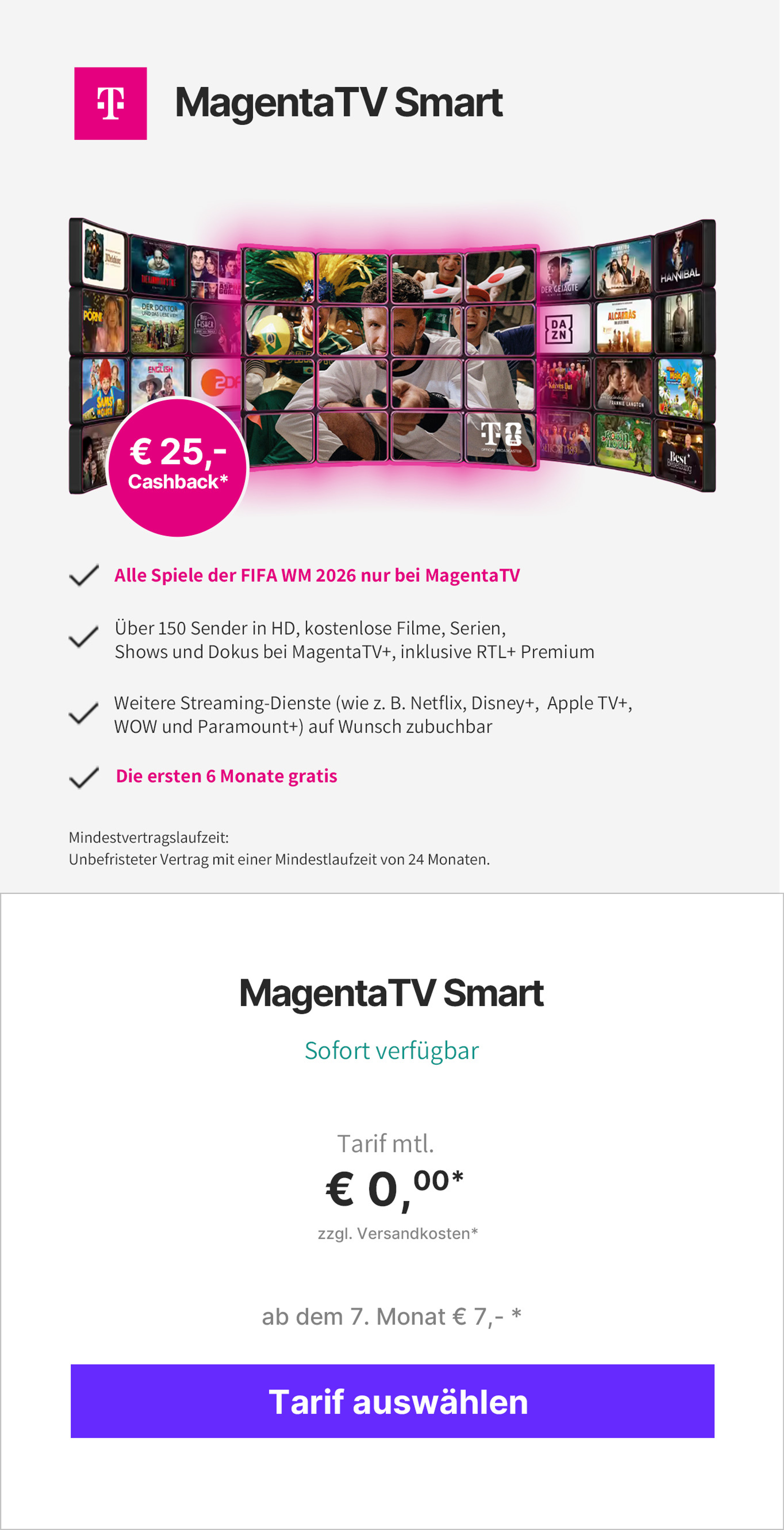 Angebote Magenta TV - Zwischenbanner