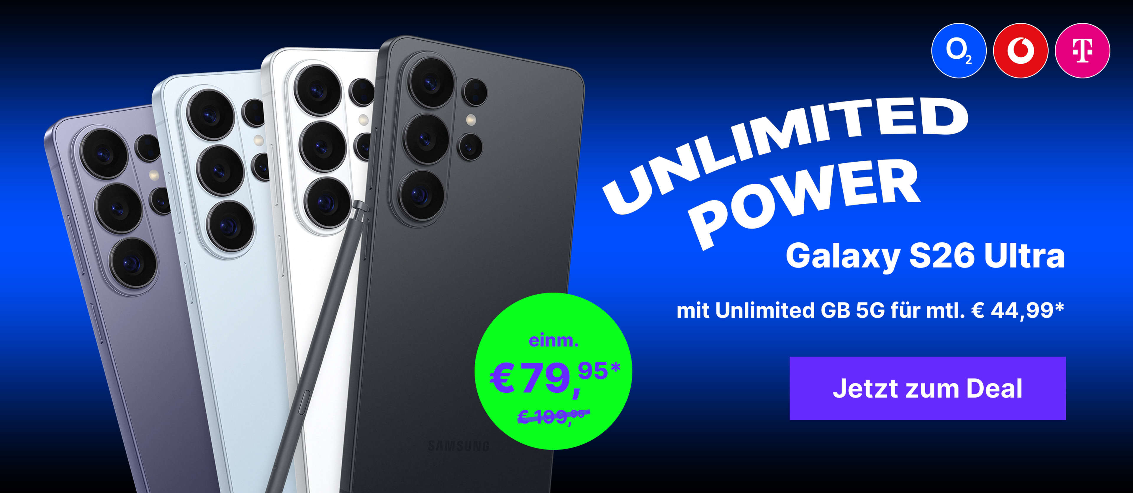 Angebote S26 Ultra mit Unlimited GB 5G für mtl. € 44,99*
