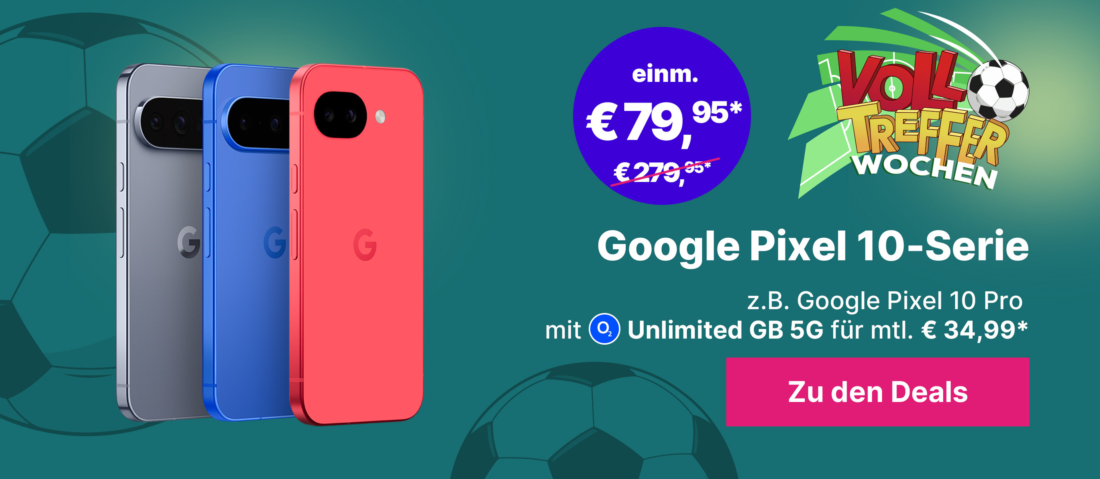 Google Pixel 10-Serie z.B. Google Pixel 10 Pro mit Unlimited GB 5G für mtl. €34,99