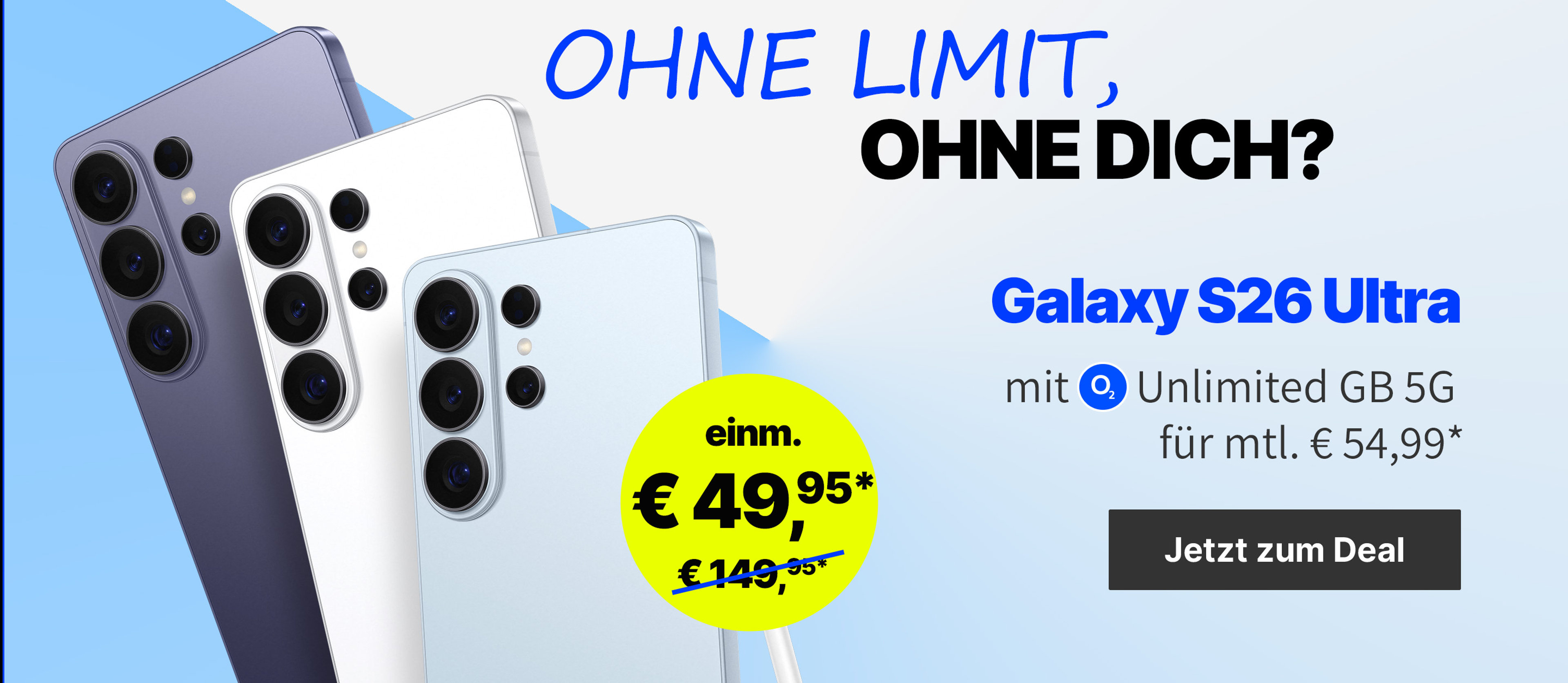 PDP S26 Ultra mit Unlimited GB 5G für mtl. € 54,99 und einm. €49,95*
