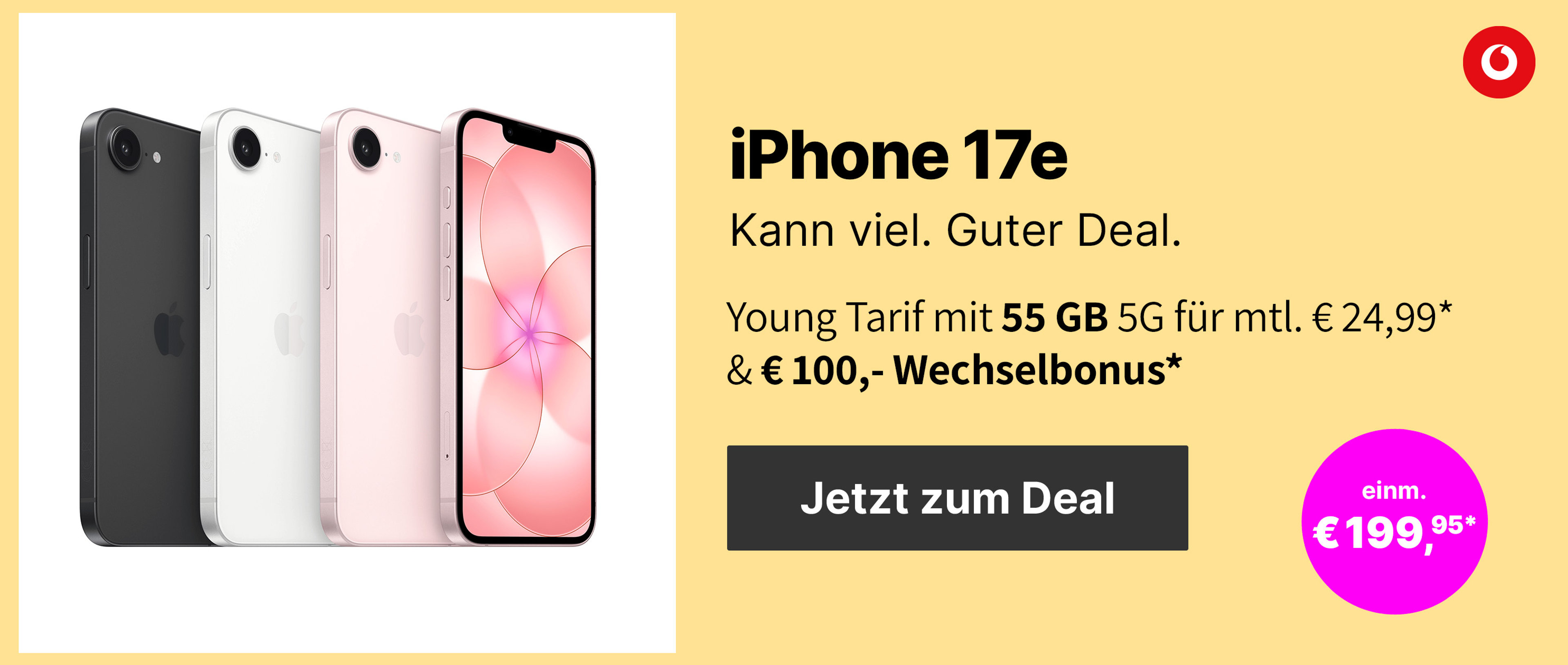 Apple iPhone 17e mit Smart Entry Spezial Young mtl. 24,99€