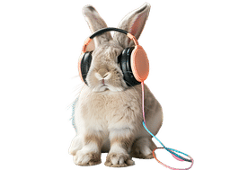 Osterhase mit Kopfhörer
