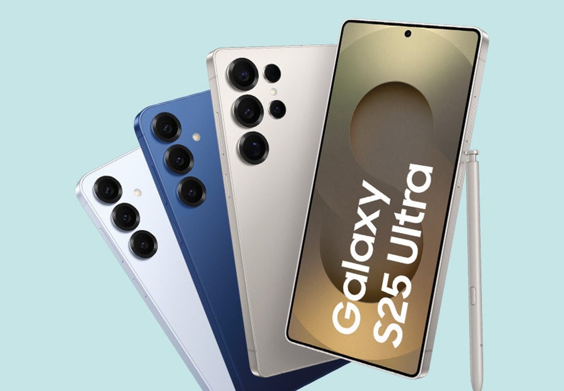 Samsung Modelle der S25 Serie nebeneinander