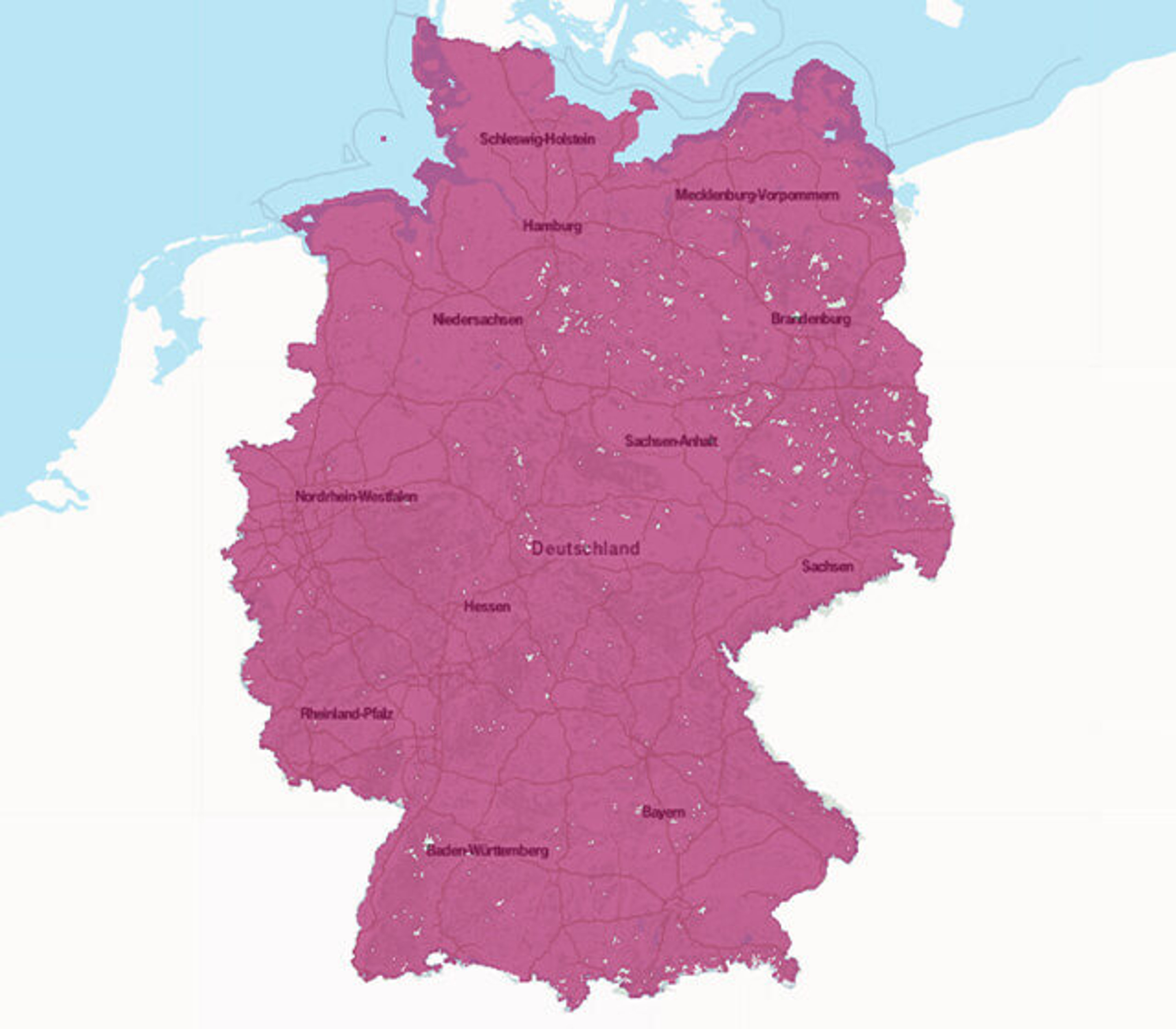 Netzabdeckung - Telekom - 4G Netzabdeckungskarte