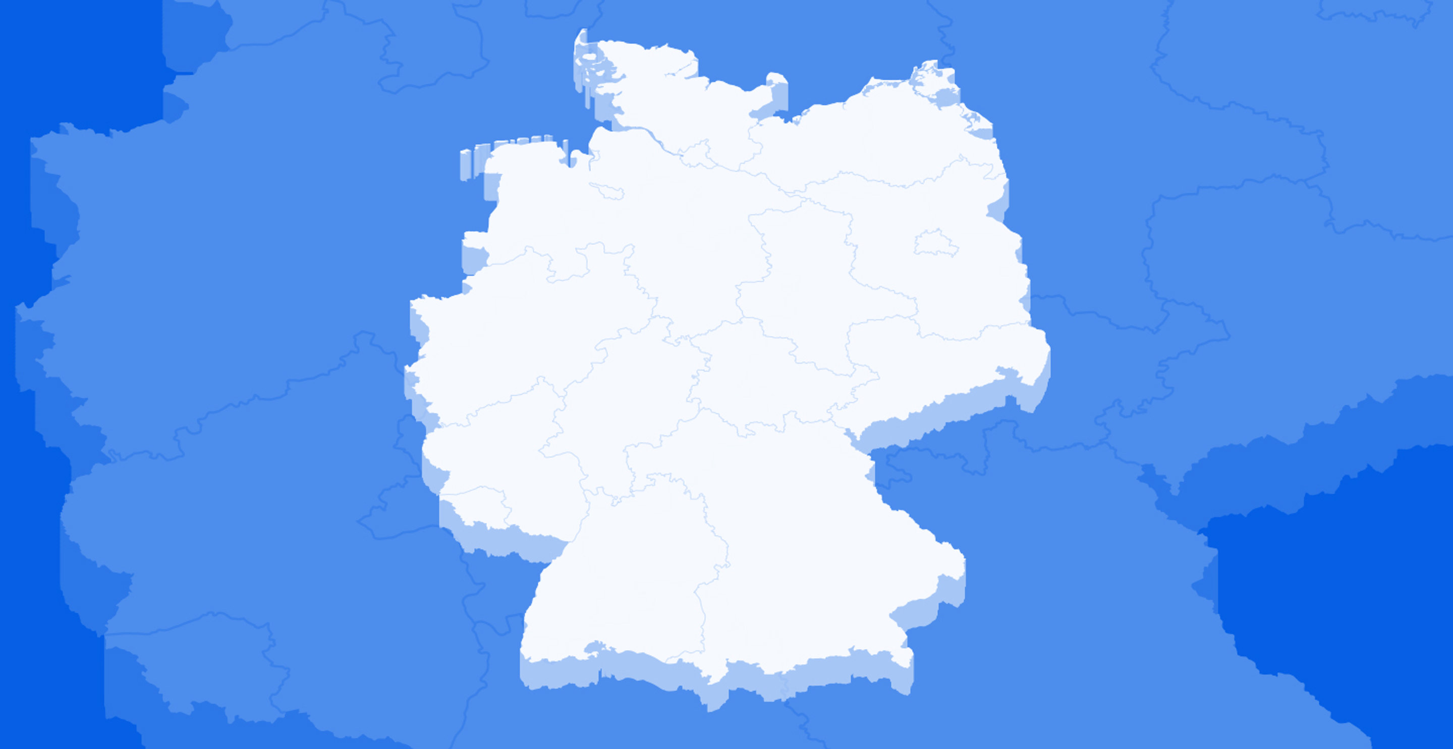 Netzabdeckungskarte in blau von o2
