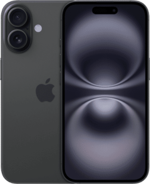 Apple iPhone 16 Front-/Rückansicht Schwarz