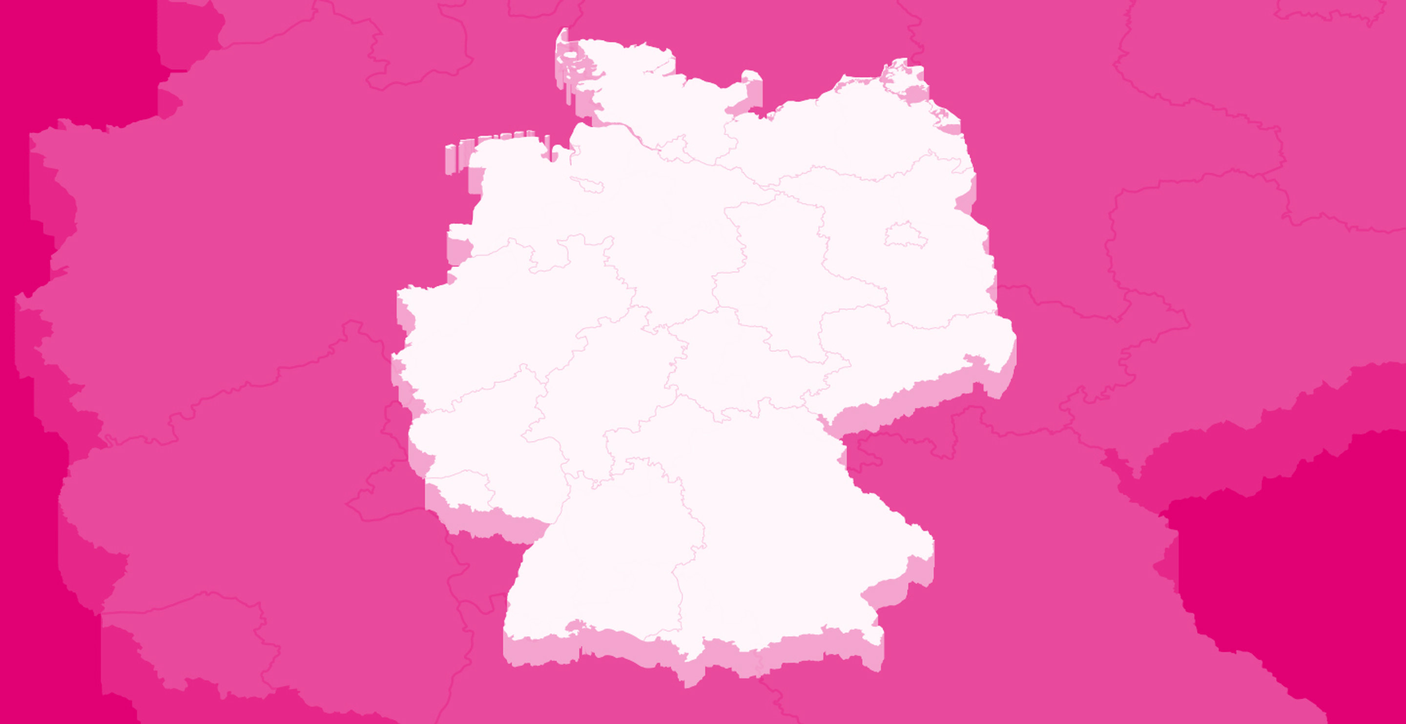 Deutschlandkarte Telekom vor pinkem Hintergrund