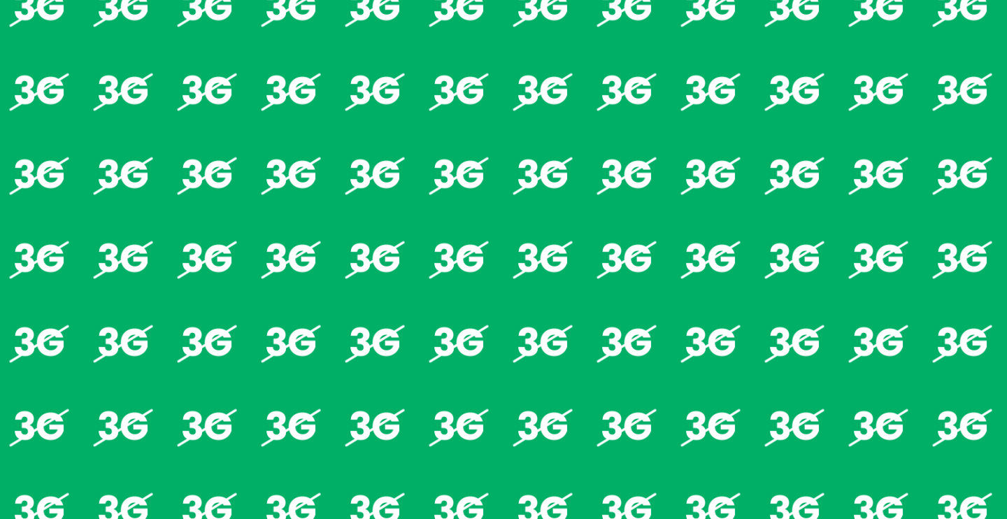 3G Abschaltung - Header - auf grünem Grund
