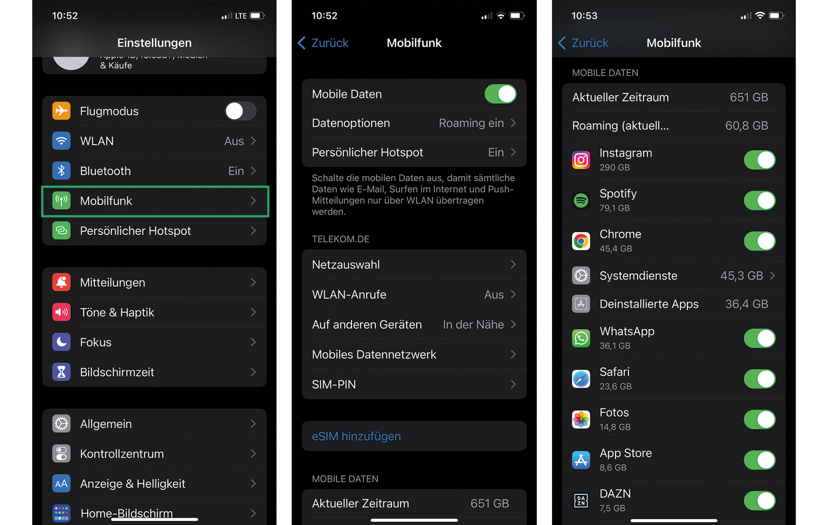 Ratgeber - Datenvolumen abfragen bei Android und iOS - Datenvolumen bei iOS abfragen