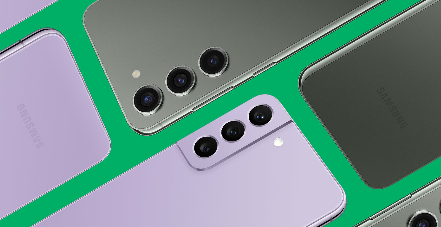 Samsung Galaxy S22 vs. Samsung Galaxy S23 - mit grünem Hintergrund