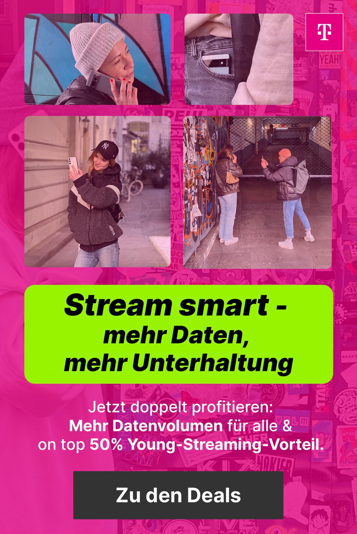 Image MainTeaser Startseite -  Telekom Young Stream Vorteil