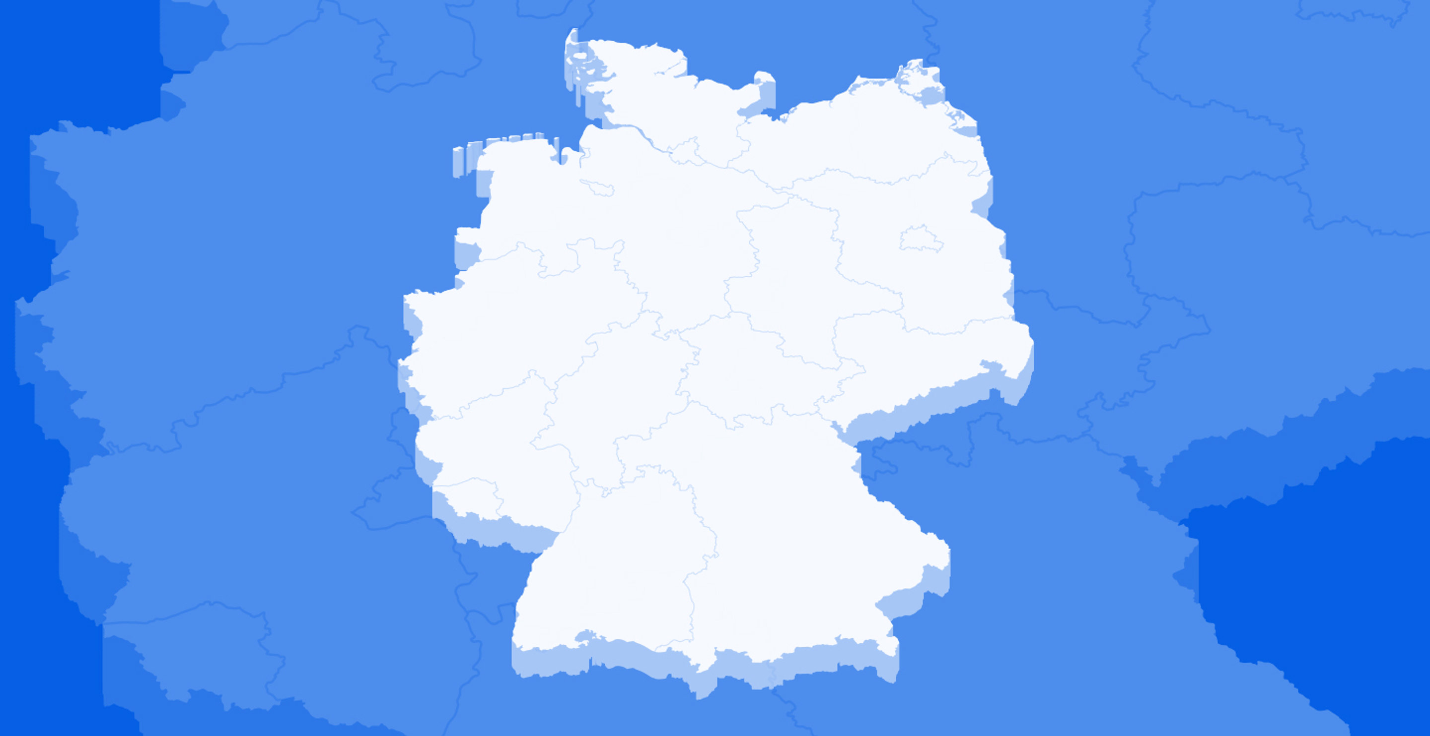 Deutschlandkarte o2 vor blauem Hintergrund
