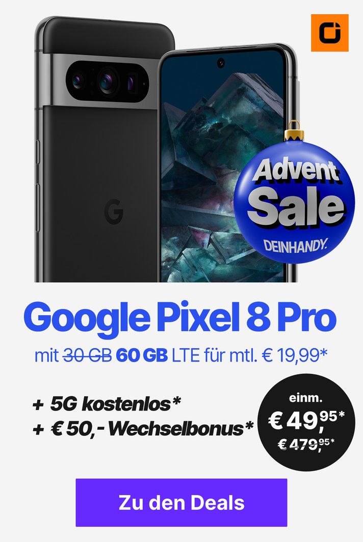 Teaser Image MainTeaser Startseite - Google Pixel 8 Pro Advent Sale