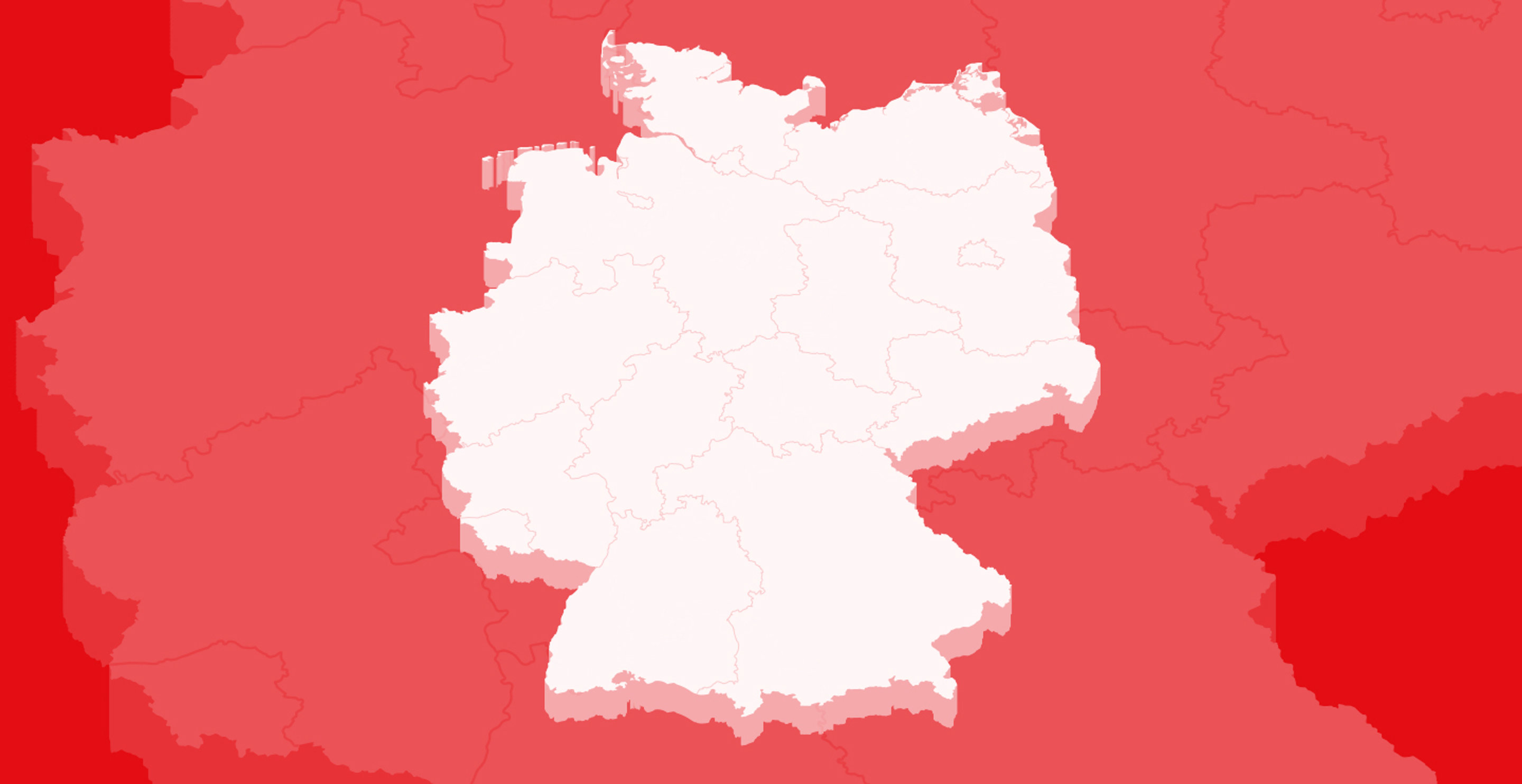 Deutschlandkarte Vodafone vor rotem Hintergrund