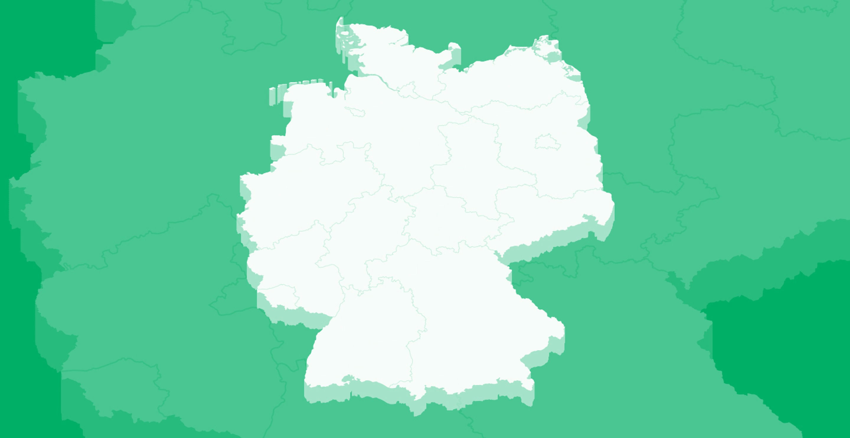 Deutschlandkarte vor grünem Hintergrund
